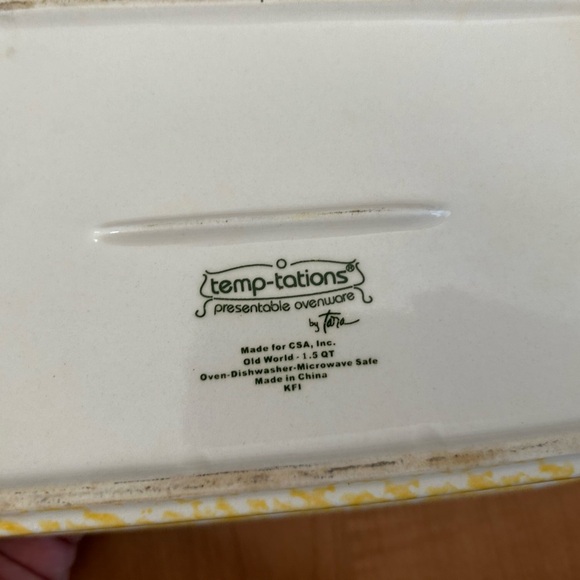 temptations bakeware presentable ovenware old world yellow Tara Baking loaf dish - Picture 3 of 6